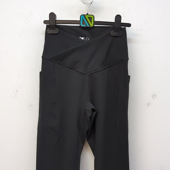 Popflex Crisscross Hourglass High Waisted Squat Proof Legging Small 25" Black - Picture 2 of 7